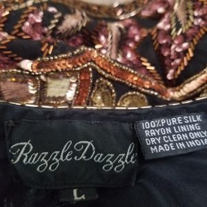 Vintage Jackets & Coats - Vintage Razzle Dazzle Beaded Sequin Silk Jacket L Vintage Jackets & Coats - Vintage Razzle Dazzle Beaded Sequin Silk Jacket L